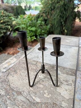 1950s Berg Denmark Silverplate Three Part Candelabra Mid Century Modern Danish.